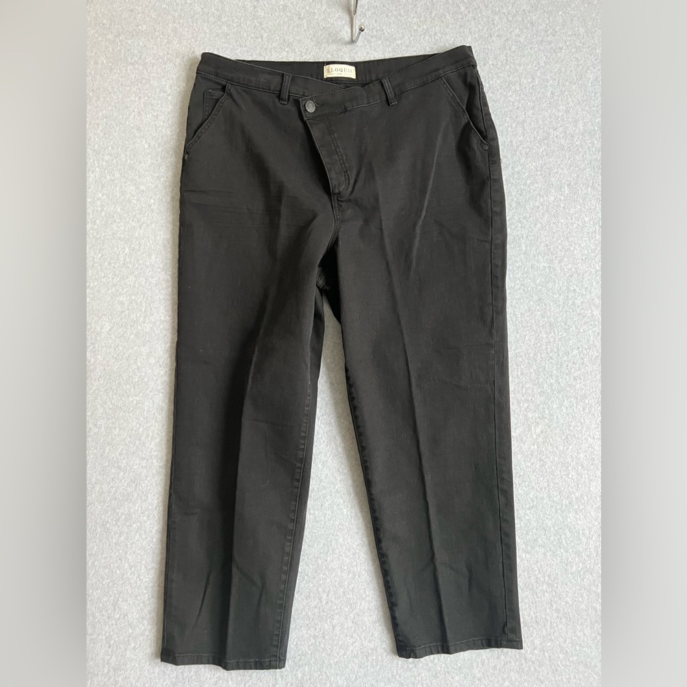 Eliquii Denim Women’s Black Jeans Size 18 Button Fly